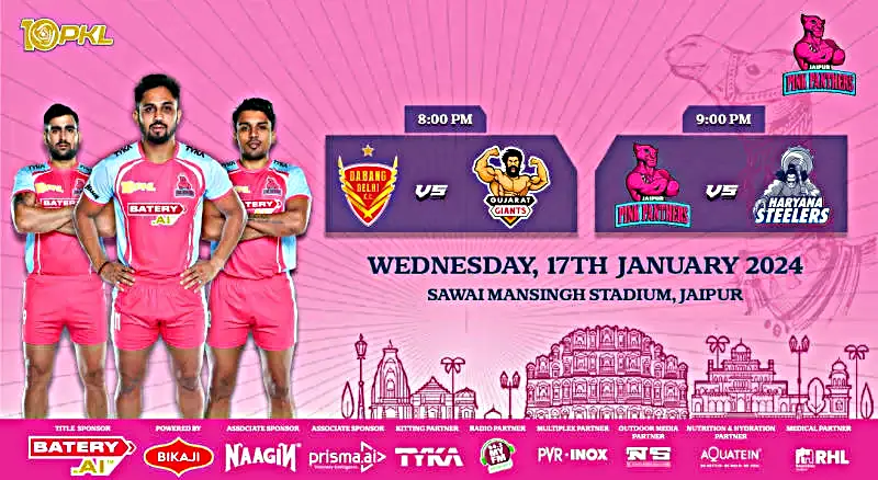 Jaipur Pink Panthers vs Haryana Steelers Tickets, Pricing, and Online Booking